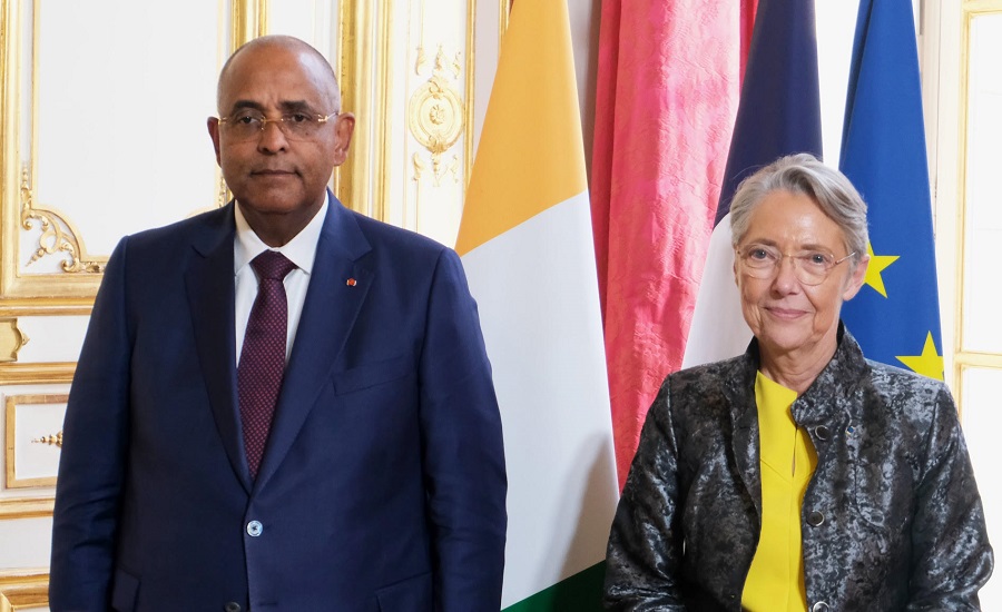 Coopération Côte d’Ivoire-France : Patrick Achi échange avec Elisabeth Borne